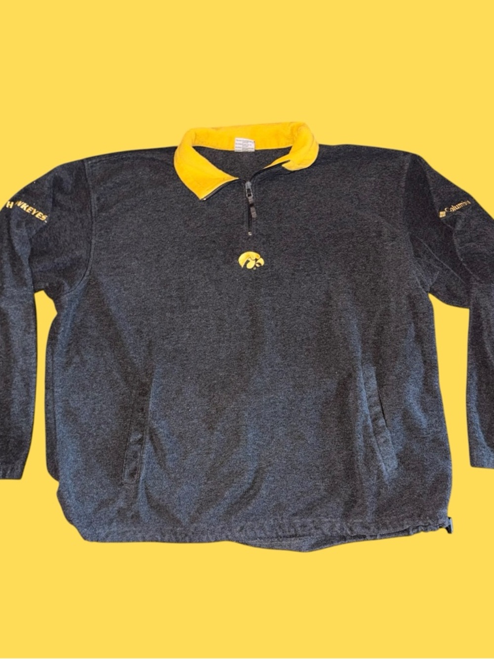 Columbia Men’s XL 1/4 Zip Iowa Hawkeyes Fleece Sweatsurt Jacket Pullover